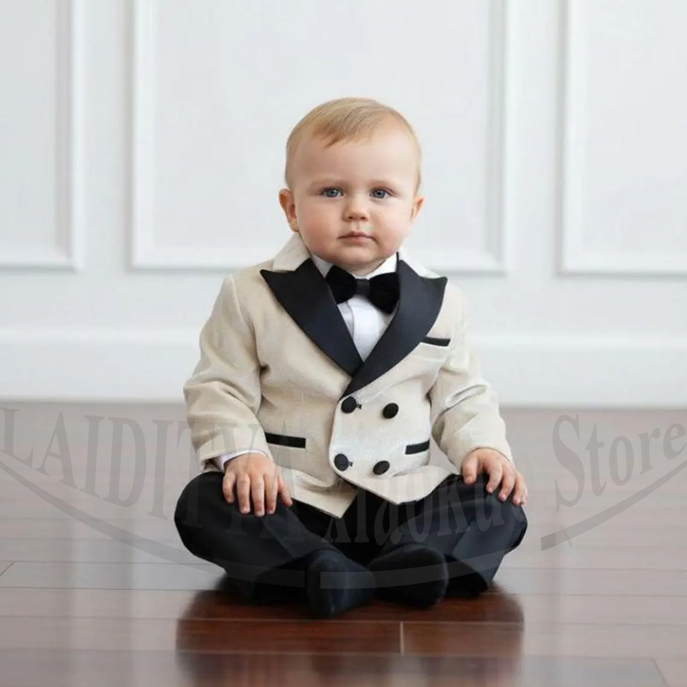 Baby Boy Suit Set Baptism - ชุดสูทเด็กผู้ชาย 2 ชิ้น สไตล์เก๋ไก๋ ปกแหลม ผ้ากำมะหยี่