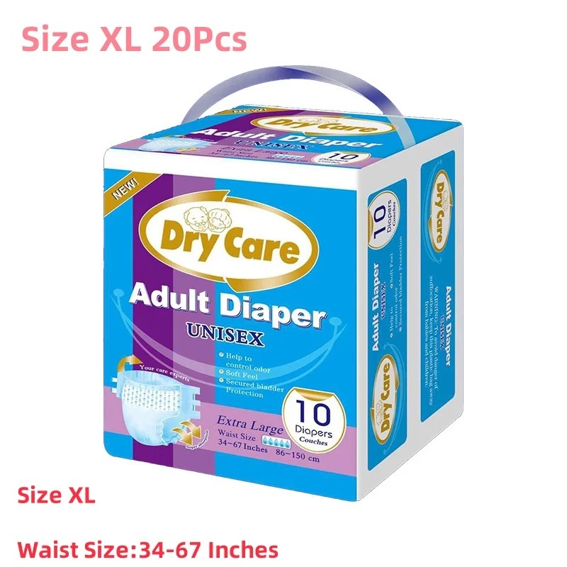 Diapering - ผ้าอ้อมสำเร็จรูปสำหรับผู้ใหญ่แบบซึมซับสูง 20 ชิ้น สำหรับกลางคืน ระบายอากาศได้ดี ป้องกันการรั่วซึม