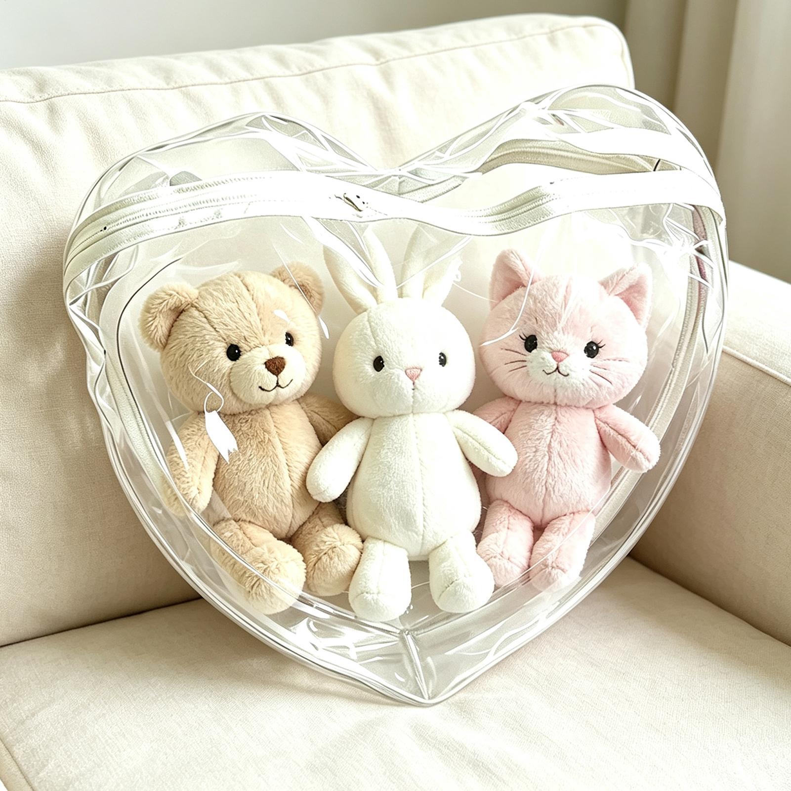 Nursery - ที่เก็บตุ๊กตาสัตว์แบบใส ป้องกันฝุ่น ที่เก็บของเล่นตุ๊กตาสำหรับบ้าน ห้องนอน อพาร์ทเมนท์ และห้องเด็ก