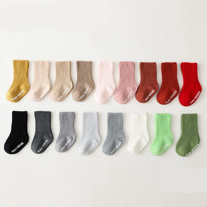 Unisex Baby Socks Non Slip - ฤดูใบไม้ร่วงฤดูหนาวเด็กทารกสีขาว Letter ถุงเท้าสำหรับ0-3Y เด็กวัยหัดเดินเด็กทารกแรกเกิดนุ่มสำหรับเด็กทารกลื่นถุงน่อง