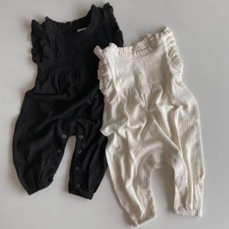 Baby Summer Linen Sleeveless Jumpsuit - MILANCEL ฤดูร้อนเด็กทารกแขนกุดเด็กวัยหัดเดิน Jumpsuits ชุดเด็กวัยหัดเดินผ้าลินินเสื้อผ้า