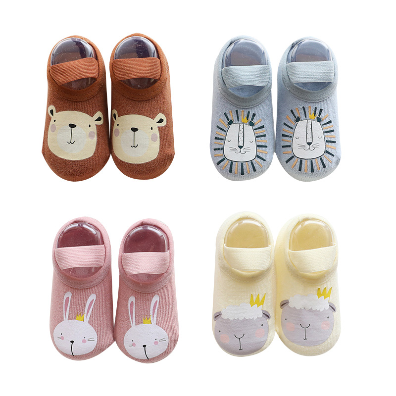 Unisex Baby Socks Non Slip - ถุงเท้ากันลื่นสำหรับเด็กทารก เด็กชาย เด็กหญิง ถุงเท้าผ้าฝ้ายน่ารักสำหรับเด็กแรกเกิด ถุงเท้ากันลื่นลายการ์ตูนสัตว์ ถุงเท้าอุ่นๆ