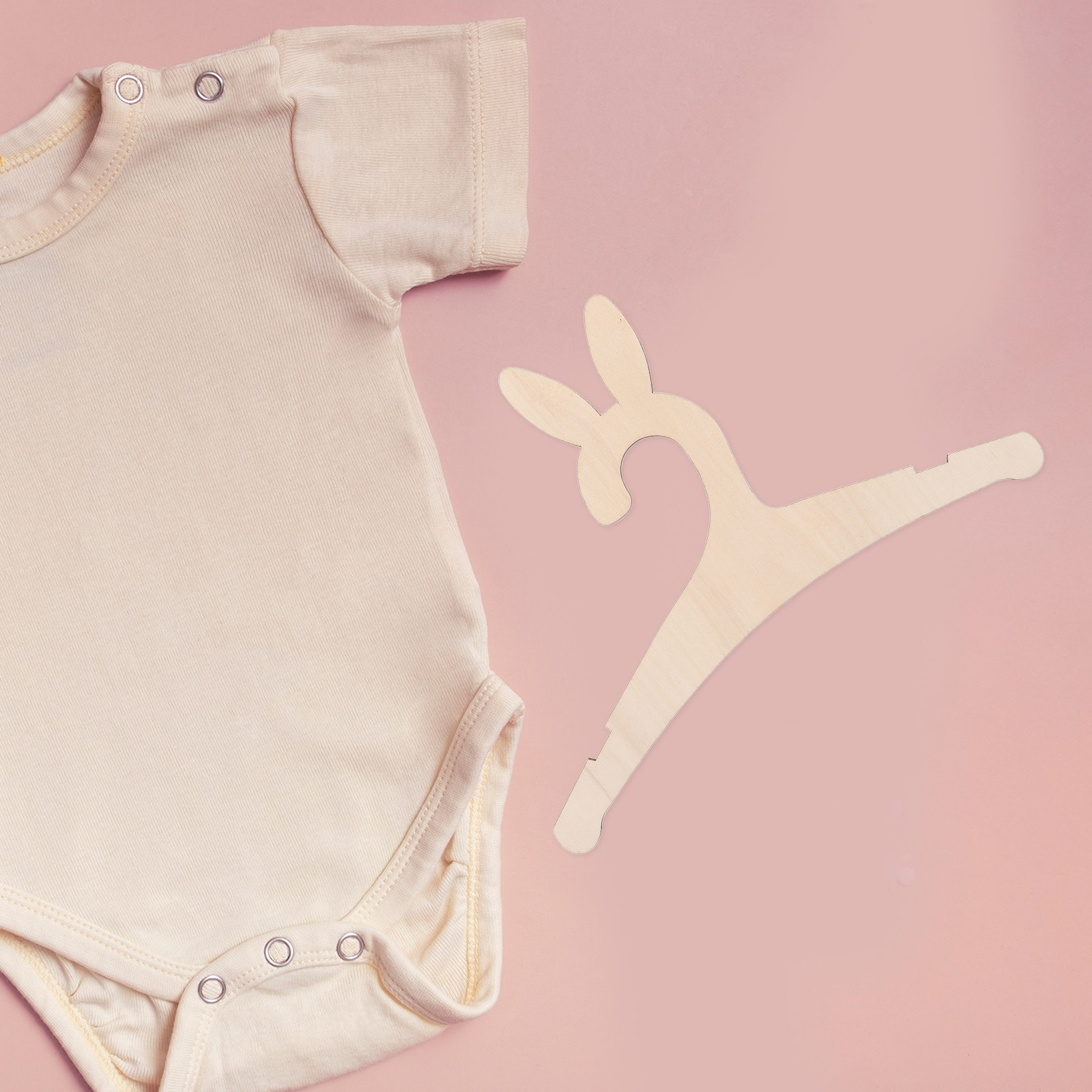 Baby Clothes - ไม้แขวนเสื้อเด็ก DIY 5 ชิ้น ลายหูกระต่าย สำหรับตกแต่งห้องเด็กอ่อนและตู้เสื้อผ้า