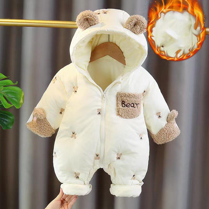 ฤดูหนาวทารกแรกเกิดทารกRomper T - Cotton Baby Onesies Zipper บทวิจารณ์และราคา
