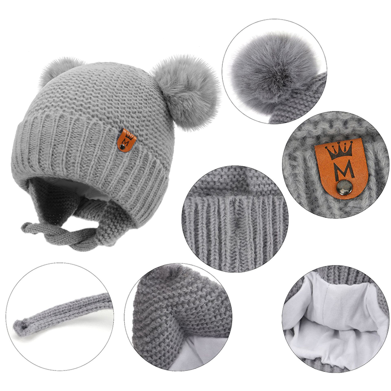 หมวกไหมพรมเด็กน่ารัก ตกแต่งพู่ - Infant Beanie Hat With Ears บทวิจารณ์และราคา