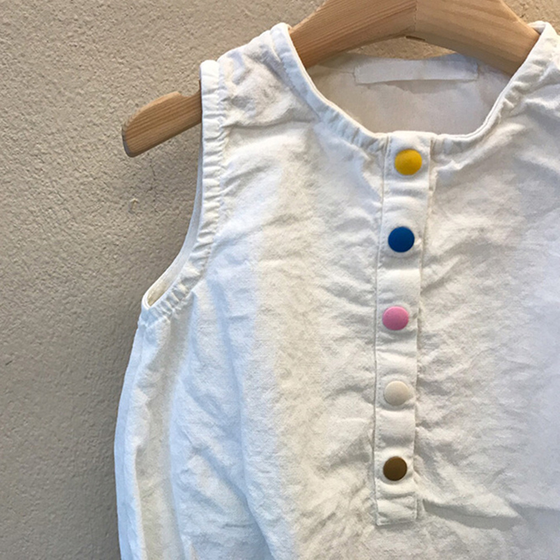 ชุดรอมเปอร์ผ้าลินินสำหรับเด็กผ - Baby Summer Linen Sleeveless Jumpsuit บทวิจารณ์และราคา