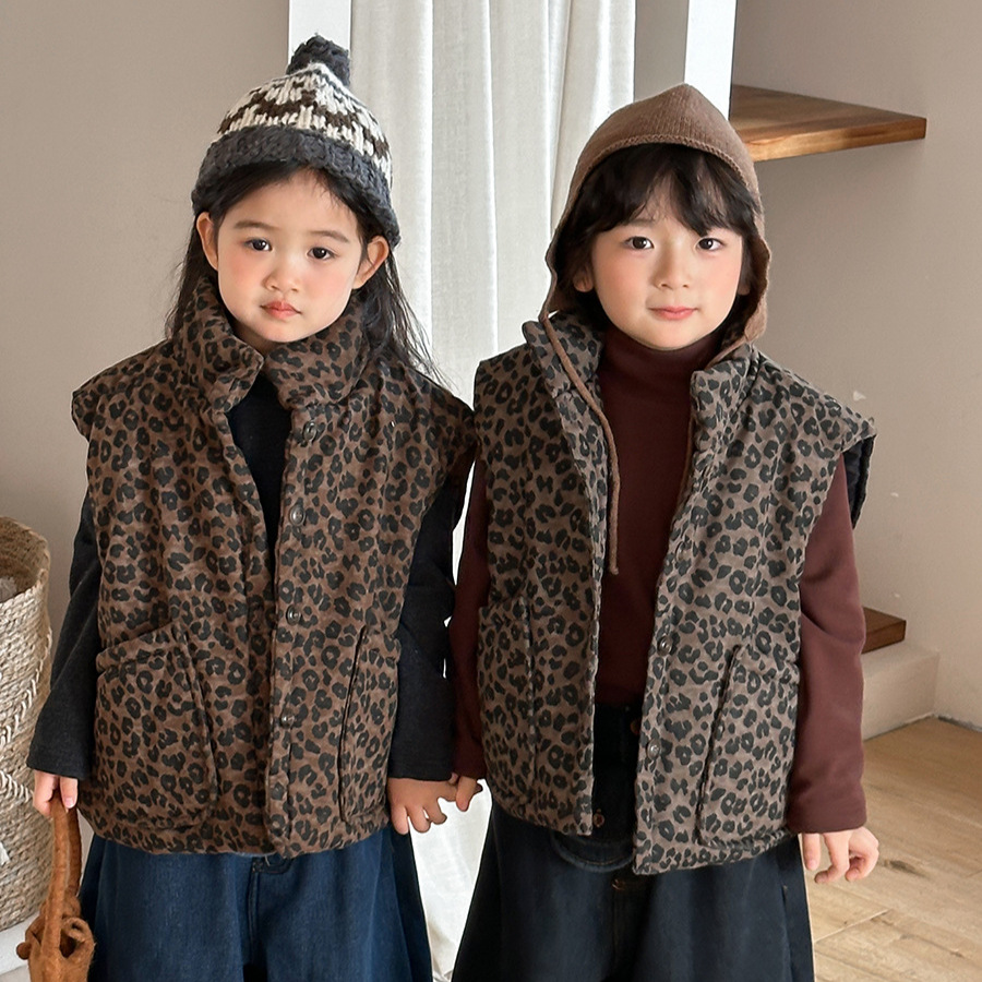 เสื้อกั๊กเด็กพิมพ์ลายเสือดาว เ - Toddler Boy Winter Fleece Jacket บทวิจารณ์และราคา