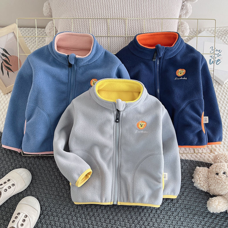 เสื้อแจ็คเก็ตคาร์ดิแกนขนแกะสำห - Toddler Boy Winter Fleece Jacket บทวิจารณ์และราคา