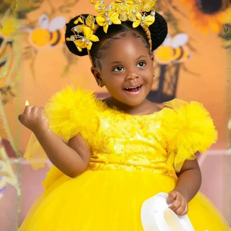 ที่กำหนดเองชุดดอกไม้สีชมพูสำหร - Toddler Girl Tulle Party Dress บทวิจารณ์และราคา