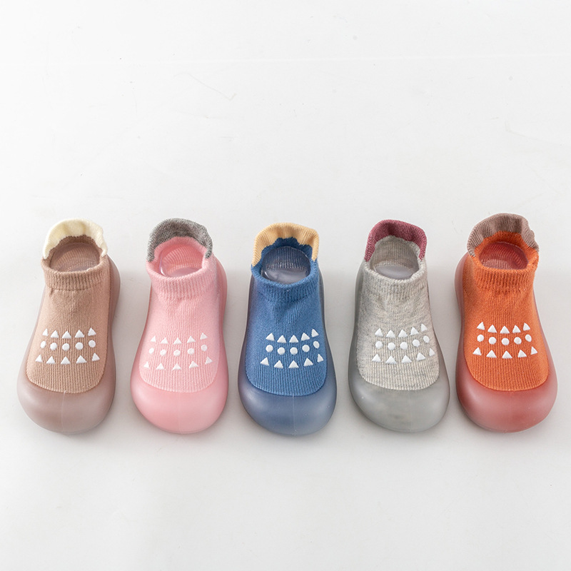 รองเท้าเด็กหัดเดินสีฟ้าและสีชม - Unisex Baby Socks Non Slip บทวิจารณ์และราคา
