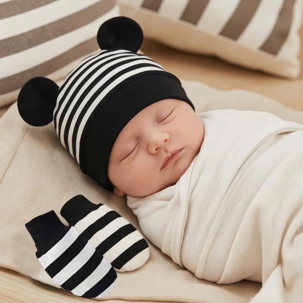 ถุงมือกันรอยขีดข่วนสำหรับเด็กท - Infant Beanie Hat With Ears บทวิจารณ์และราคา