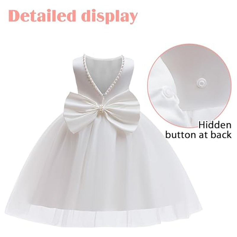 ชุดเดรสสีขาวสำหรับเด็กผู้หญิง  - Toddler Girl Tulle Party Dress บทวิจารณ์และราคา