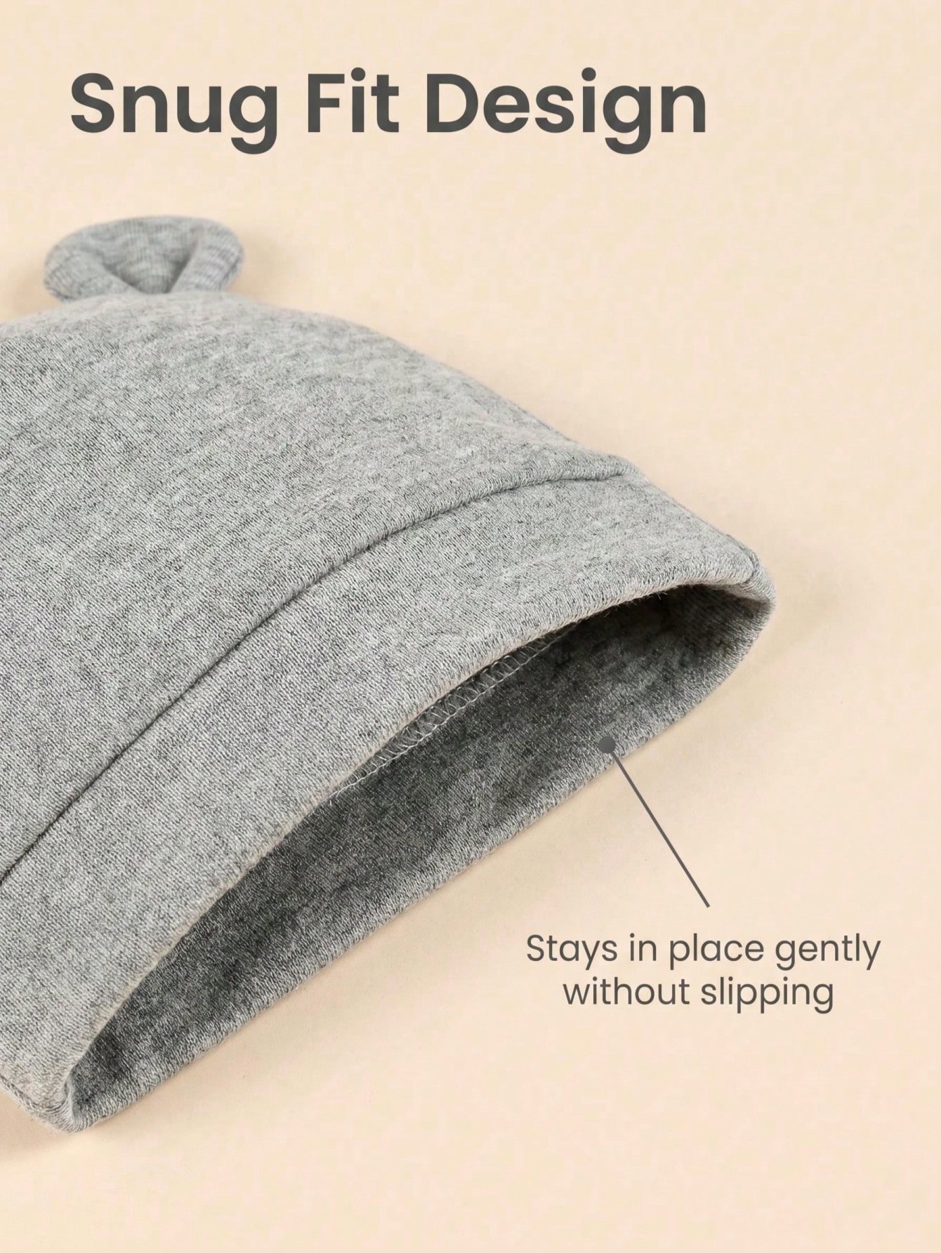 หมวกบีนนี่เด็กอ่อนผ้าฝ้ายถักชั - Infant Beanie Hat With Ears บทวิจารณ์และราคา