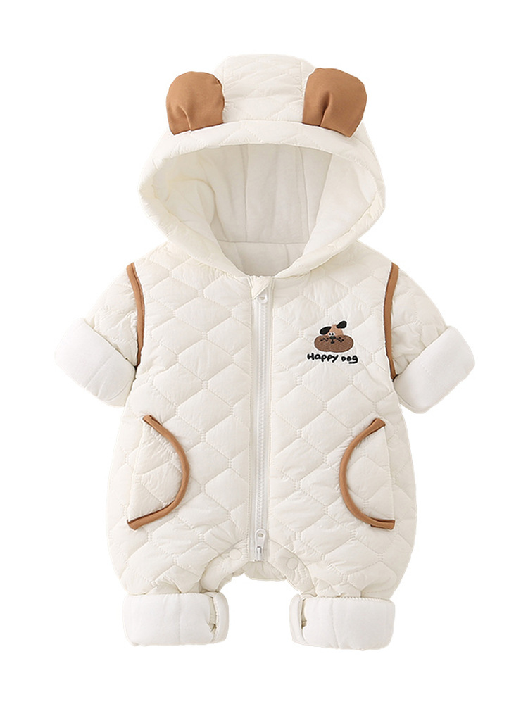 ชุดเด็กอ่อนผ้าฝ้ายอุ่นแบบมีฮู้ - Cotton Baby Onesies Zipper บทวิจารณ์และราคา