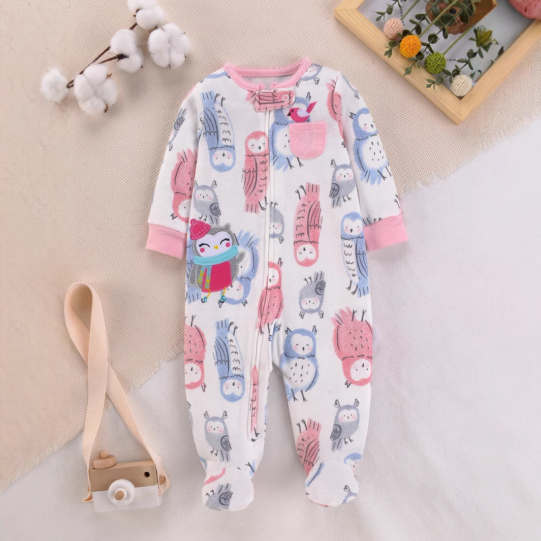 ชุดนอนเด็กแรกเกิดผ้าฝ้ายแท้ ลา - Cotton Baby Onesies Zipper บทวิจารณ์และราคา