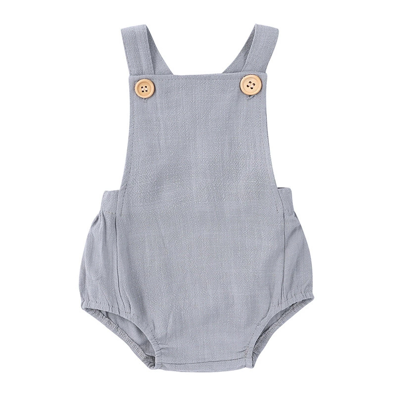 ชุดรอมเปอร์เด็กทารกแรกเกิดฤดูร - Baby Summer Linen Sleeveless Jumpsuit บทวิจารณ์และราคา