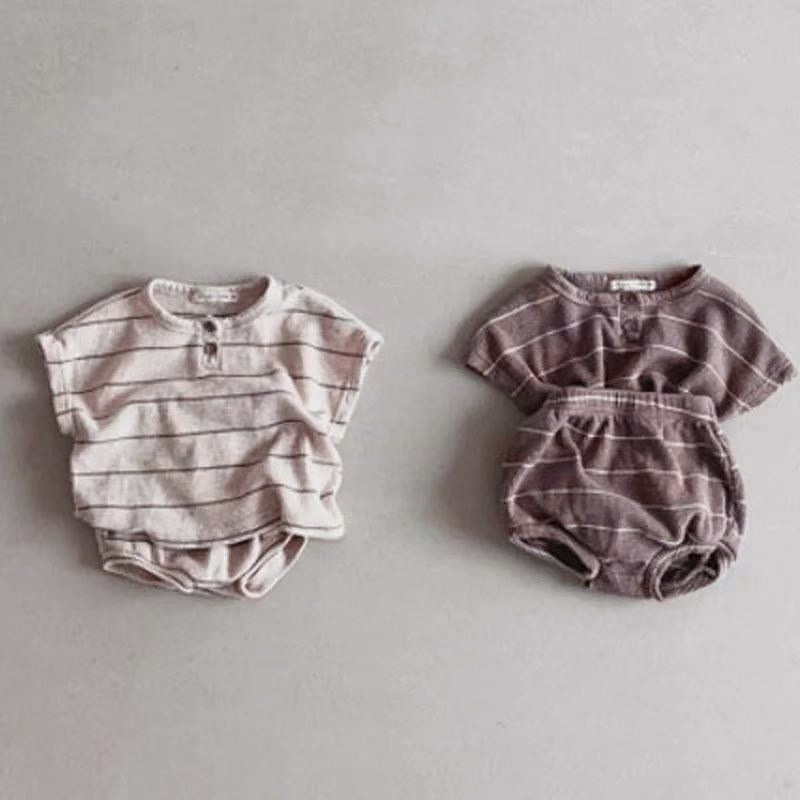 ชุดเด็กแขนสั้นลายทาง ชุดเซ็ตฤด - Baby Boy Suit Set Baptism บทวิจารณ์และราคา