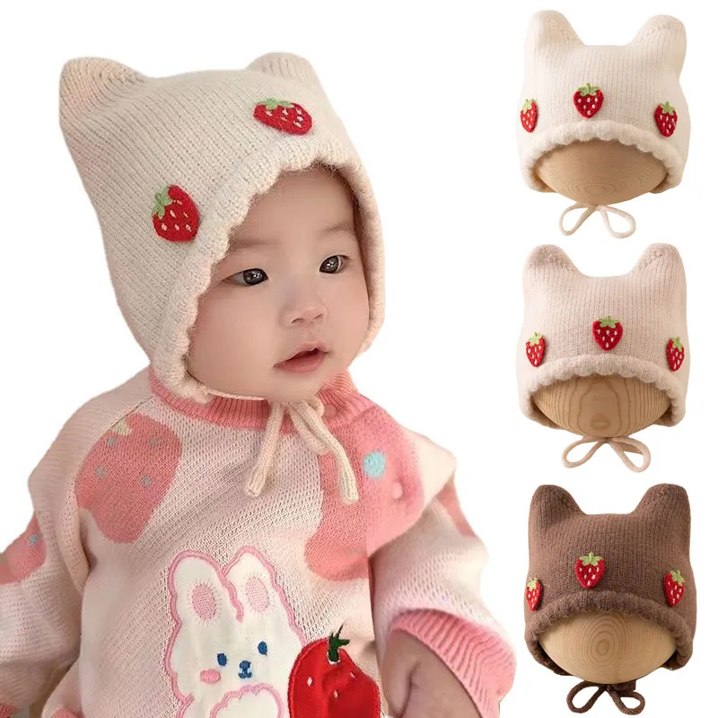 หมวกเด็กผู้หญิงสำหรับฤดูใบไม้ร - Infant Beanie Hat With Ears บทวิจารณ์และราคา