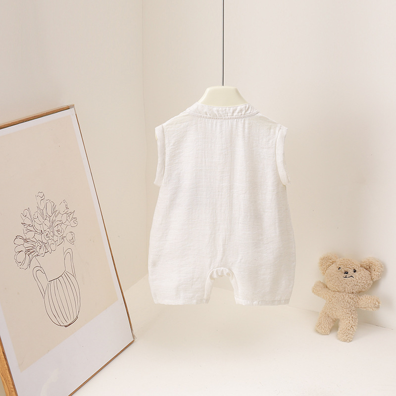 ชุดรอมเปอร์ฤดูร้อนสำหรับเด็กทา - Baby Summer Linen Sleeveless Jumpsuit บทวิจารณ์และราคา